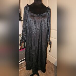 Janette Plus Black Satin Dress PLUS 22 Holiday Party Ready NEW years Eve